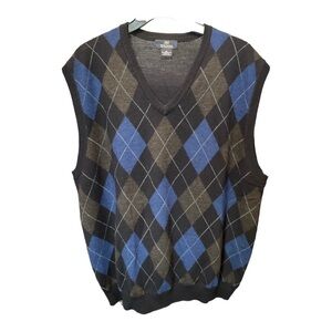 Brooks Brothers 346 100% Merino Wool Argyle Vest size L